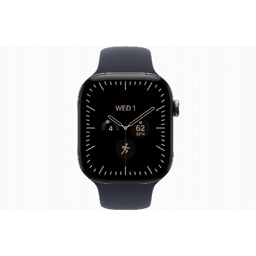 Apple Watch Series 12 42 мм, Natural Titanium Case, Navy Blue Sport Band (M/L)
