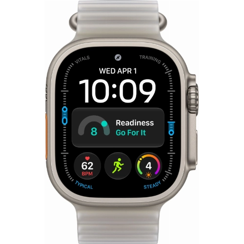 Apple Watch Ultra 4, 49 мм, Natural Titanium Translucent Gray Ocean Band