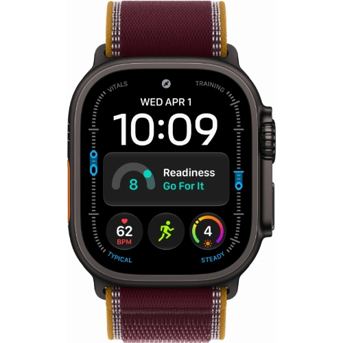 Apple Watch Ultra 4, 49 мм, Black Titanium Burgundy Trail Loop M/L