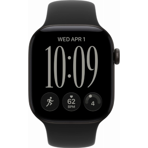 Apple Watch Series 12 46 мм, Black Aluminum Case, Black Sport Band (S/M)