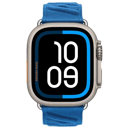Apple Watch Hermes Ultra 2, 49 мм, Natural Titanium En Mer Bleu Hydra