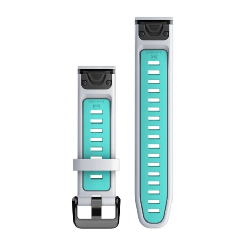 Ремешок Garmin Quickfit 20 Watch Band Whitestone/Aqua Silicone