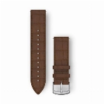 Ремешок Garmin Quick Release 20 Watch Dark Brown Embossed Italian Leather with Silver Hardware