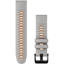 Ремешок Garmin Quickfit 22 Watch Band Fog Gray/Emder Orange Silicone