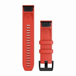 Ремешок Garmin Quickfit 22 Watch Band Laser Red with Black Stainless Steel Hardware