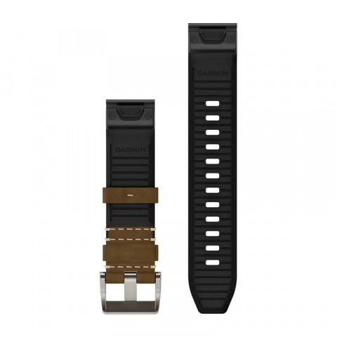 Ремешок Garmin Quickfit 22 MARQ Leather and FKM Rubber Hybrid Strap Tundra/Black