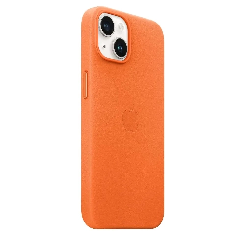 iPhone 14 Leather Case Orange