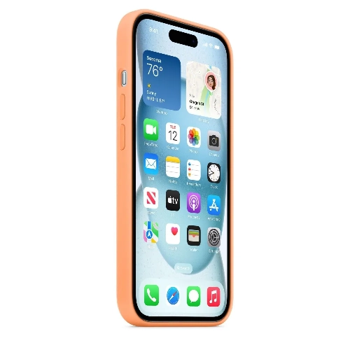 iPhone 15 Plus Silicone Case Orange Sorbet