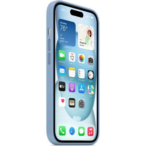 iPhone 15 Silicone Case Winter Blue