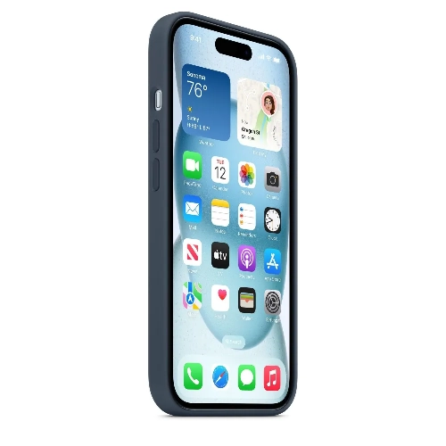 iPhone 15 Silicone Case Storm Blue