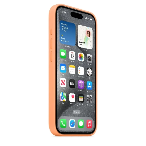 iPhone 15 Pro Silicon Case Orange Sorbet