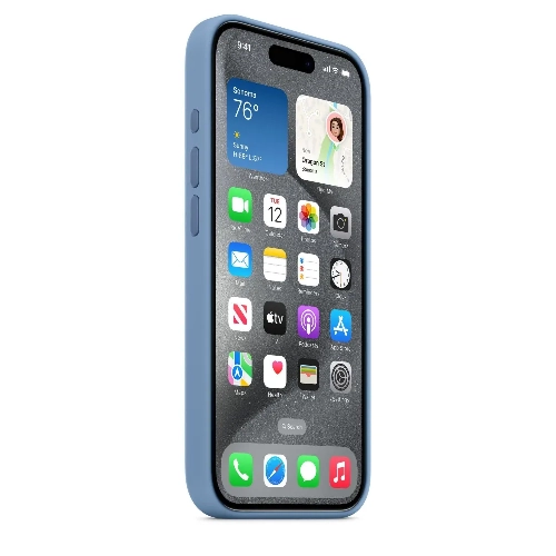 iPhone 15 Pro Silicon Case Winter Blue