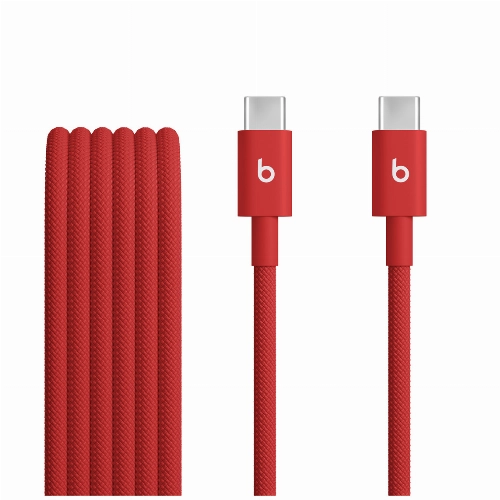 Beats USB‑C to USB‑C Woven Cable (1.5 m/5 ft), Rapid Red