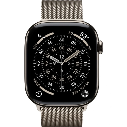 Apple Watch Series 11 46 мм Natural Titanium Case, Natural Milanese Loop (S/M)