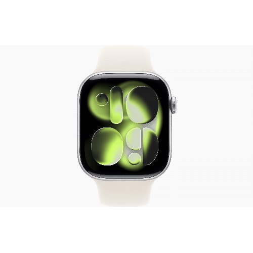 Apple Watch Series 11 46 мм, M/L 140–245 мм, Silver Aluminum Case, Starlight Sport Band