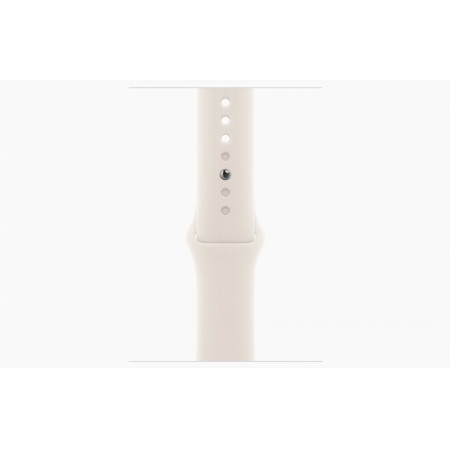 Apple Watch Series 11 46 мм, M/L 140–245 мм, Silver Aluminum Case, Starlight Sport Band