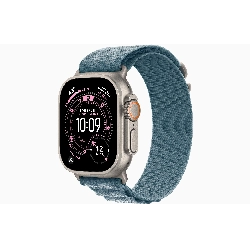 Apple Watch Ultra 3, 49 мм, Natural Titanium Light Blue Alpine Loop M