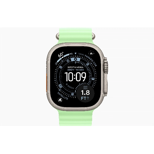 Apple Apple Watch Ultra 3, 49 мм, Natural Titanium Neon Green Ocean Band