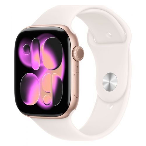 Купить Умные часы Apple Watch Series 11 46 мм, M/L 140–245 мм, Rose Gold Aluminum Case, Light Blush Sport Band по цене 34 890₽