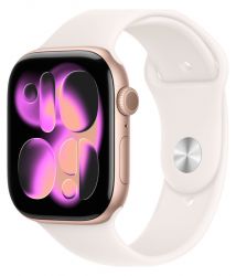 Умные часы Apple Watch Series 11 42 мм, S/M 130–200 мм, Rose Gold Aluminum Case, Light Blush Sport Band