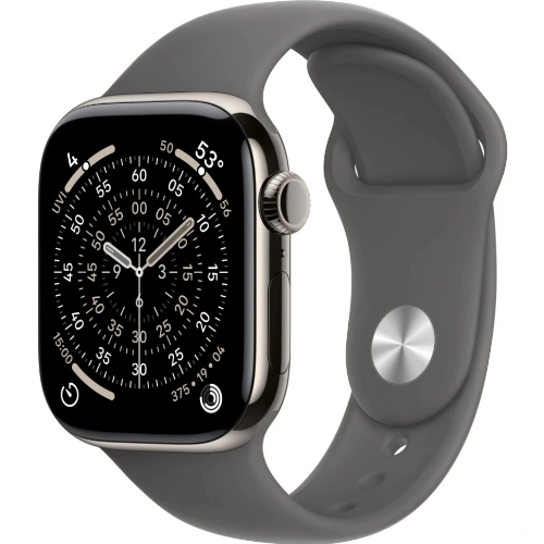 Apple Watch Series 11 42 мм, S/M 140–190 мм, Natural Aluminum Case, Stone Gray Sport Band