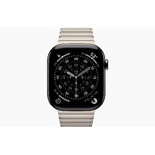 Apple Watch Series 11 46 мм, GPS + Cellular, Slate Titanium Case, Natural Link Bracelet