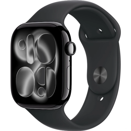 Умные часы Apple Watch Series 11 46 мм, S/M 130–200 мм, Jet Black Aluminum Case, Black Sport Band