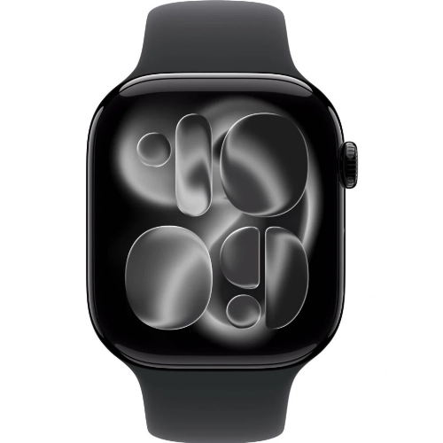 Умные часы Apple Watch Series 11 46 мм, S/M 130–200 мм, Jet Black Aluminum Case, Black Sport Band