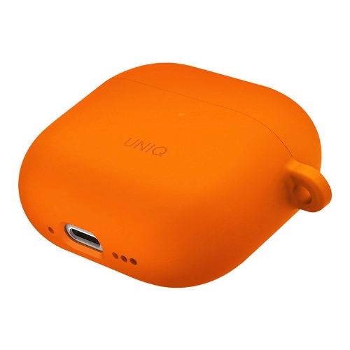 Uniq NEXO Liquid silicone +carabin +Sports ear hooks для Airpods 4, Volt Orange, Оранжевый