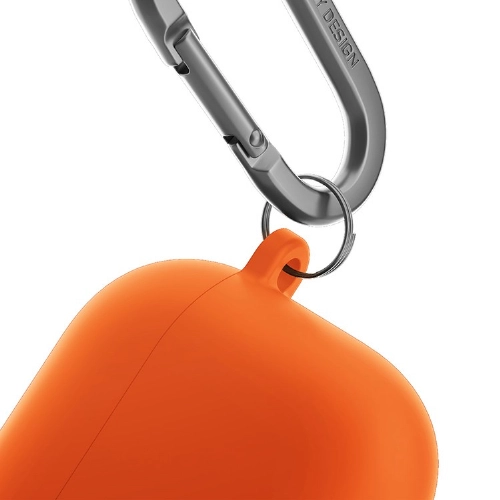 Uniq NEXO Liquid silicone +carabin +Sports ear hooks для Airpods 4, Volt Orange, Оранжевый
