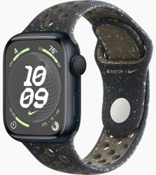 Apple Watch Series 9, 41 мм, корпус из алюминия цвета «тёмная ночь», спортивный ремешок Nike цвета «полуночное небо», размер S/M