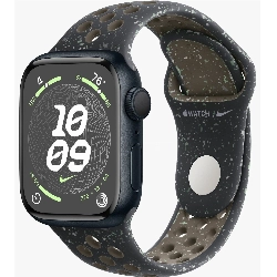 Apple Watch Series 9, 41 мм, корпус из алюминия цвета «тёмная ночь», спортивный ремешок Nike цвета «полуночное небо», размер S/M