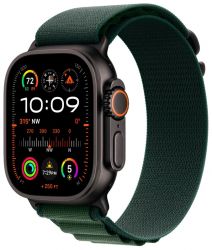 Apple Watch Ultra 2 GPS + Cellular, 49 мм, корпус из титана черного цвета, ремешок Alpine темно-зеленого цвета, размер L