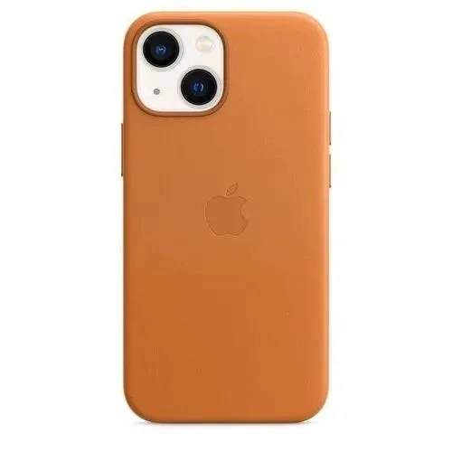  iPhone 13 Leather Case, Golden Brown