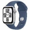 Умные часы Apple Watch Series SE Gen 2 44 мм Aluminium Case, Silver/Denim, серебристый/деним - S/M