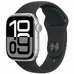 Умные часы Apple Watch Series 10 42 мм, S/M 130–200 мм, Silver Aluminum Case, Black Sport Band