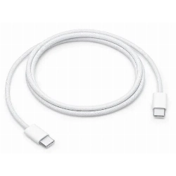 Кабель USB Type-C - Type-C, Wooven Cable (MQKJ3ZM/A), 60 Вт, 1 м, White, белый