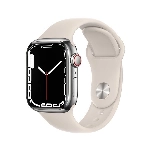 Умные часы Apple Watch Series 7 41 мм Silver Stainless Steel Case with Sport Band, сияющая звезда