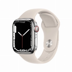 Умные часы Apple Watch Series 7 41 мм Silver Stainless Steel Case with Sport Band, сияющая звезда