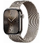 Умные часы Apple Watch Series 10 46 мм, M/L 140-245 мм, Titanium Case Cellular, Milanese Loop, Natural