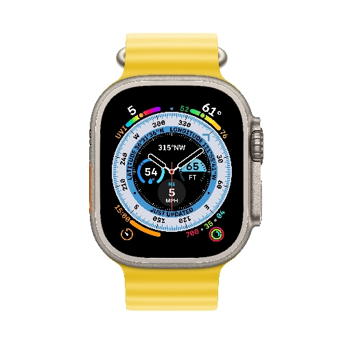 Apple Watch Ultra GPS + Cellular, 49 мм, корпус из титана, ремешок Ocean желтого цвета