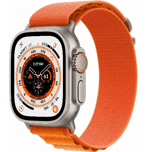 Apple Watch Ultra GPS + Cellular, 49 мм, корпус из титана, ремешок Alpine оранжевого цвета, размер L