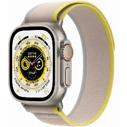 Apple Watch Ultra GPS + Cellular, 49 мм, корпус из титана, ремешок Trail желтого/бежевого цвета, размер S/M