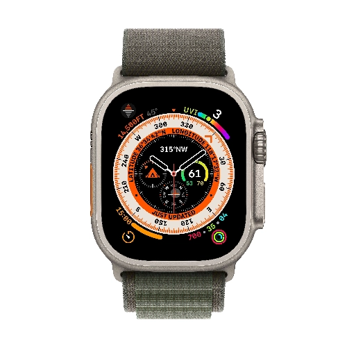 Apple Watch Ultra GPS + Cellular, 49 мм, корпус из титана, ремешок Alpine зеленого цвета, размер S