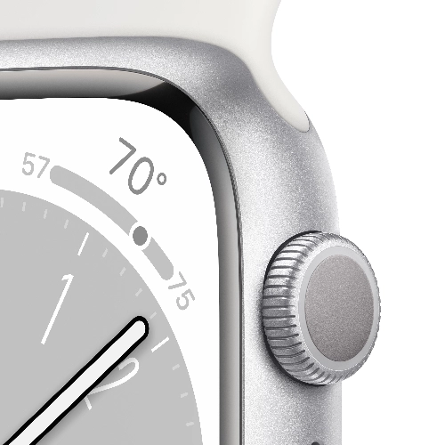 Умные часы Apple Watch Series 8 41 мм Silver Aluminium Case with Sport Band, размер S/M