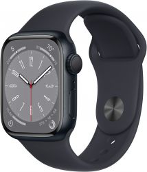 Умные часы Apple Watch Series 8 45 мм Midnight Aluminium Case with Midnight Sport Band, размер S/M