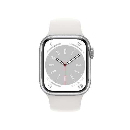 Умные часы Apple Watch Series 8 45 мм Silver Aluminium Case with Silver Sport Band, размер M/L