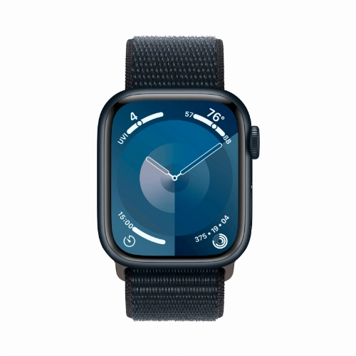 Apple Watch Series 9, 41 мм, корпус из алюминия цвета «темная ночь», нейлоновый ремешок цвета «темная ночь»