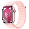 Apple Watch Series 9, 41 мм, корпус из алюминия розового цвета, нейлоновый ремешок нежно-розового цвета