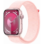 Apple Watch Series 9, 45 мм, корпус из алюминия розового цвета, нейлоновый ремешок нежно-розового цвета